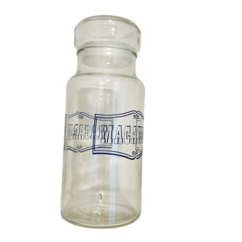 Castelli LTD Macaroni Canister Vintage Glass Canister Cottagecore Farmhouse